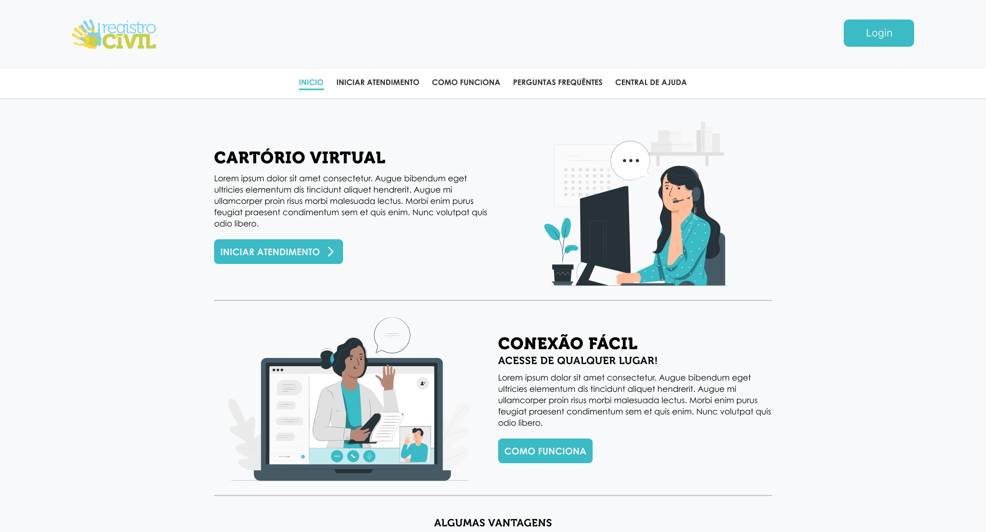 Preview of homepage Service desk