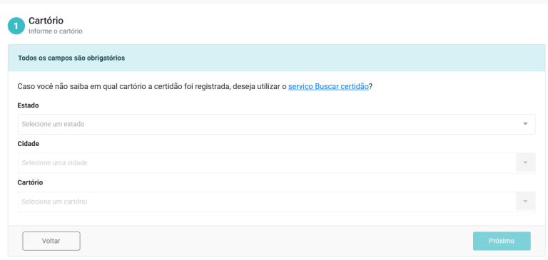 Ajusted screen with the microcopy: “If you don’t know which registry office issued the certificate, would you like to use the Search Certificate service?" (with a link to Search Certificate service). And adjusted its placement for better user recognition.