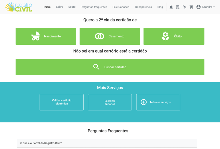 In the homepage, a put the phrase "I don't know which registry office is the certificate in" and under the phrase a put the button "search of certificate"