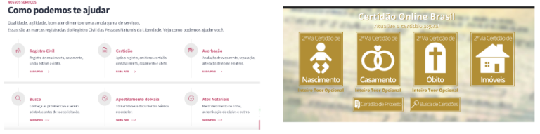 Two of our competitors use the name "buscar certidões" (search certificates) as a button name.