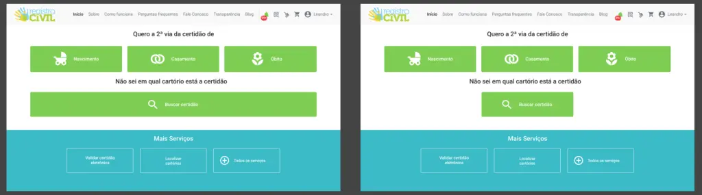 2 options of search certificate screen