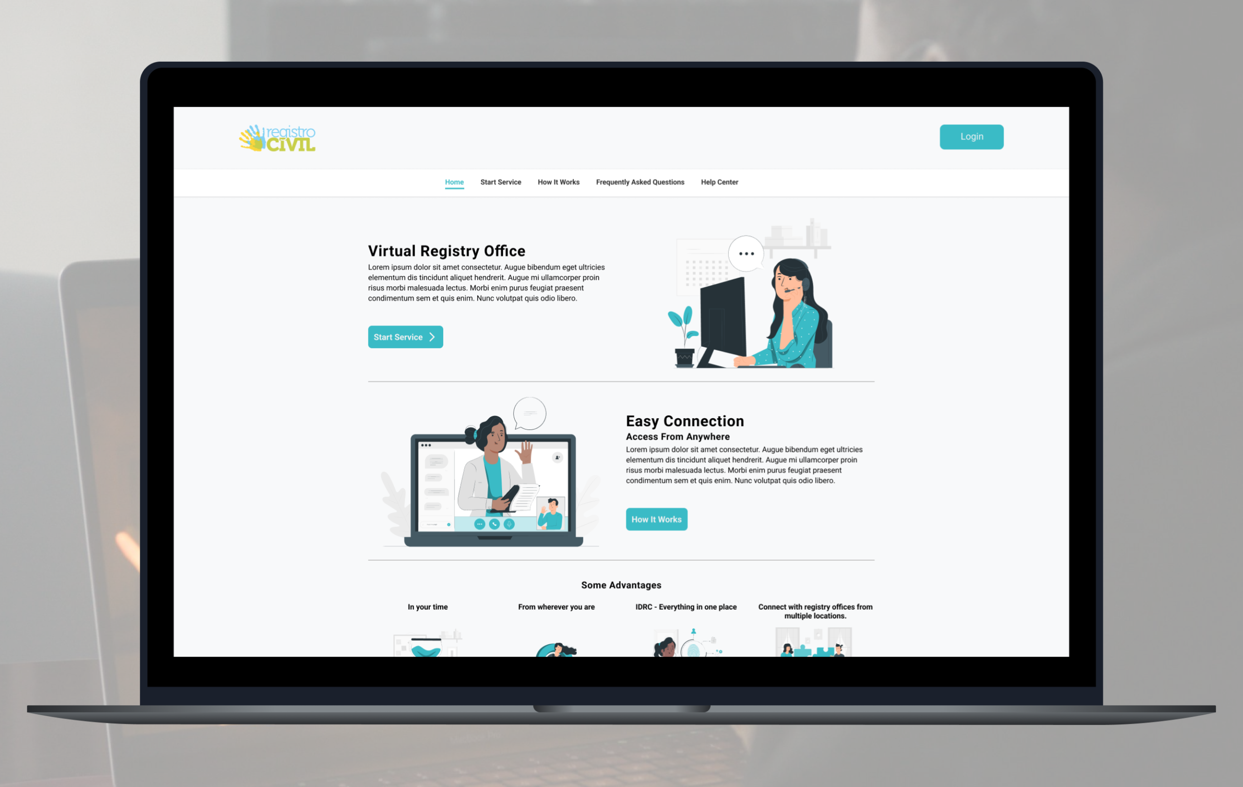 Preview of homepage Service desk
