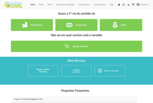 In the homepage, a put the phrase "I don't know which registry office is the certificate in" and under the phrase a put the button "search of certificate"